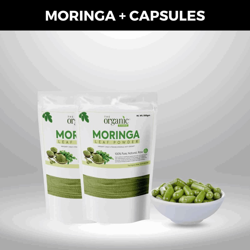 500gm x 2 Moringa Powder + 100 Moringa Capsules